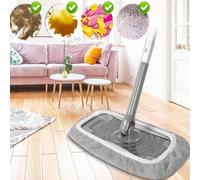 1/2/4 pièces Chiffon de serpillière réutilisable, Tampon de serpillière plat sec & humide, Lavable, Convient pour le nettoyage des sols en bois dur, Durable & Haute absorption, Tête de serpillière non
