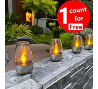 1/2/4 pièces Lumières de bougie LED à flamme réaliste alimentées par énergie solaire - Lumières de bougie à effet de flamme vacillante simulée pour la décoration de fête, panneau solaire rechargeable