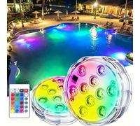 1/2/4 pièces Lumières LED étanches, Lumières LED sous-marines, Lumières de piscine, Lumières sous-marines à 16 couleurs changeantes avec télécommande, Lumières multicolores classées IP68, Convient pou