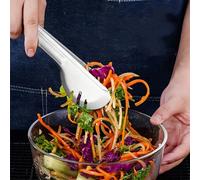 1/2/4 pièces Pinces de barbecue demi-circulaires en acier inoxydable, pince alimentaire de cuisine et de restauration pour légumes, salades, pâtes, steak frit, viandes grillées, friture, gâteau, servi