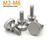 1/2 /5 /10 pièces M2 M2.5 M3 M4 M5 M6 304 acier inoxydable serrer à la main bouton de poignée moleté vis à pouce longueur du boulon = 3-35mm 1pcs
