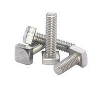 1/2 5 10Pcs 304 Boulons à tête carrée en acier inoxydable Vis M4 M5 M6 M8 M10 M12(M8 (2Pcs),35mm)