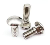 1/2 / 5 / 10pcs M4 M5 M6 M8 M10 M12 A2-70 304 Acier inoxydable GB12 DIN603 TRUS Tête ronde Col carré Vis Court Coach Boulon Screw vis (Length : 16mm, Taille : 10pcs M4)