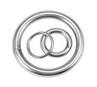 1/2/5 anneaux ronds soudés M6, 30 mm-600 mm en acier inoxydable 304, joint torique solide et lisse for gréement, bateau marin, hamac, anneau de suspension de yoga(M6*180(2PCS))