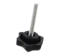 1/2/5pc M4 M5 M6 M8 M10 M12 Poignée En Plastique Prune Serrer À La Main Vis Écrous De Serrage Forme D'étoile Bakélite Bouton Acier Au Carbone Boulon(12mm,M5 5pcs)
