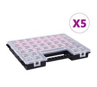 vidaXL Boîtes d'assortiment 5 pièces 385 x 283 x 50 mm Plastique Rose