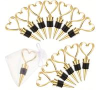 1/2/6/7 pièces Bouchon de bouteille de vin en forme de cœur + 1 sac en gaze) Bouchons de bouteille de vin en forme de cœur, cadeaux de mariage pour les invités. Bouchons de bouteille de vin en plastiq
