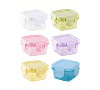1/2/6 pièces Mini boîtes de rangement alimentaire, Mini boîtes transparentes avec couvercles, Boîtes de rangement alimentaire scellées, Boîtes de rangement en plastique rectangulaires scellées, Petite