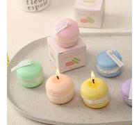 1/2/6 pièces Set de bougies parfumées de couleur macaron, convient pour la décoration de la maison, les fêtes, la décoration de la table de salle à manger et les cadeaux de vacances Blanc (Poire Angla