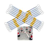 1 2 8 10 20 barres de cône de circulation rétractables, barrière sécurité légère et extensible de 4,1 à 6,6 pieds avec bande réfléchissante qualité technique(Yellow and White,12pcs)