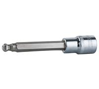 1/2" Llave de vaso con punta de cabeza de bola para tornillos con encastre hexagonal CHROMEplus, larga, 8 mm