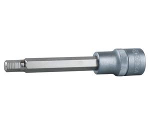 1/2" Llave de vaso con punta para tornillos con encastre hexagonal, larga, 4 mm