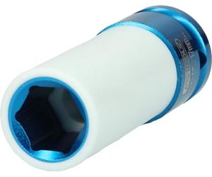 1/2" Llave de vaso especial para ruedas 17mm, azul, en gancho