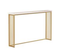 1~2 Niveaux Meuble Etagere Rangement Salon Etroite Moderne 2 Couleurs | Capacité Maximale 30Kg Étagère Robuste Rangement Bureau Poser Facile Assembler Balcon Cellier Couloir(Gold,120*20*75cm)