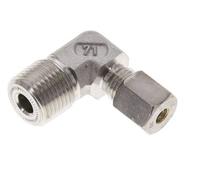 1/2'' NPT mâle x 6S Raccord à compression coudé à 90 degrés en acier inoxydable 630 Bar DIN 2353