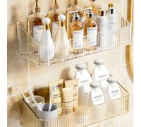 1/2 Pack Étagère de rangement de salle de bain de luxe montée au mur, organisateur mural de toilette et lavabo de salle de bain, panier de rangement, saison de rentrée scolaire, cadeau de fête et de v
