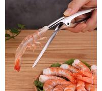 1/2 pièce Nouveau décortiqueur à crevettes en acier inoxydable, outil professionnel de nettoyage et de déveinage des crevettes, décapsuleur de fruits de mer haut de gamme, convient pour le homard, le 