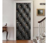 1/2 pièces Autocollant de porte texturé de luxe, rivet doré amovible & réutilisable, décoration de porte noir style mode - Autocollant mural de porte, peinture de porte moderne auto-adhésive amovible,
