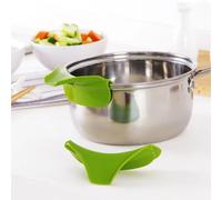 1/2 pièces Bec verseur anti-fuite en silicone à bord arrondi pour casseroles et bols, entonnoir anti-fuite de cuisine type bec de canard 1pc