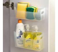 1/2 pièces Boîte de rangement murale de cuisine, organisateur monté sur la porte du placard, étagère de rangement ménagère transparente, boîte de rangement sur la porte du placard sans perçage, convie