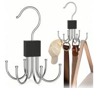 1/2 pièces, Crochet de suspension en métal à six griffes, Cintre de ceinture pivotant à 360° avec 6 crochets, Étagères de rangement de ceinture pivotantes, Organisateur de ceinture pour placard, Croch