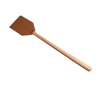 1/2 pièces de tapette à Mouches en Cuir, tapette à Mouches Stable avec Manche en Bois, exterminateur d'insectes pour intérieur extérieur, Tueur de Mouches, tapette à moustiques (Marron)