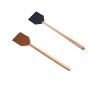 1/2 pièces de tapette à Mouches en Cuir, tapette à Mouches Stable avec Manche en Bois, exterminateur d'insectes pour intérieur extérieur, Tueur de Mouches, tapette à moustiques (2pcs)