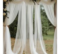 1/2 pièces Grand rideau blanc en tissu pour arche de mariage, tulle transparent pour cérémonies romantiques, réceptions, décoration de fête, toile de fond de scène, décoration en polyester contemporai