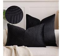 1/2 pièces Housse de coussin décoratif en peluche, housse de coussin matelassée géométrique, housse de coussin rectangulaire de couleur unie douce et moelleuse 40*40,45*45,30*50,50*50Polyester