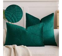 1/2 pièces Housse de coussin décoratif en peluche, housse de coussin matelassée géométrique, housse de coussin rectangulaire de couleur unie douce et moelleuse 40*40,45*45,30*50,50*50graphiquePolyeste
