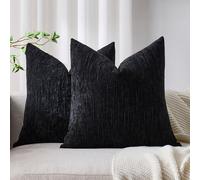 1/2 pièces Housse de coussin rayée vintage noire (insert de coussin non inclus), 100% polyester tissé, design zippé, lavable en machine, housse de coussin à motif géométrique, convient pour le canapé,