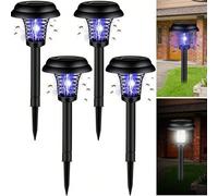 1/2 pièces Lampe anti-moustique solaire - Lumière anti-moustique d'extérieur, convient pour le jardin d'intérieur/extérieur, la terrasse, avec éclairage violet et blanc, étanche Bouchon de sol de gran