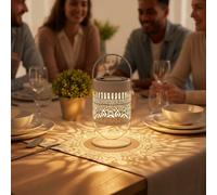 1/2 pièces Lampe de table solaire, motif fleur de mandala, convient pour le patio extérieur, le camping, le balcon, la chambre, le bureau, la fête 2 pièces,1 pcFer