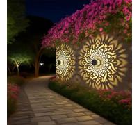 1/2 pièces Lampe murale à projection de paon solaire, lampe murale à LED, contrôleur à interrupteur en plastique, batterie au nickel, convient pour la décoration du jardin, de la pelouse, de la terras