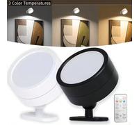1/2 pièces Lampe murale magnétique rechargeable et gradable avec télécommande, applique murale rotative à 360° convenant pour la chambre à coucher 1 pièce noire,1 pièce blanc,2 pièces noir,2 pièces bl