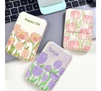 1/2 pièces Miroir de maquillage pliable en forme de tulipe, miroir de bureau réglable mini, miroir à main de style Ins en forme de fleur de tulipe, miroir de poche, miroir de voyage portable, cadeau d