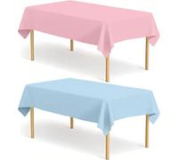 1/2 pièces Nappe en plastique jetable de 54x108 pouces - nappe rectangulaire rose et bleue parfaite pour les événements de révélation du sexe, d'anniversaire et de célébration, décoration de table, im