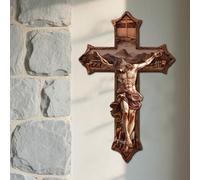 1/2 pièces Pendentif en bois croix de Jésus 3D, thème religieux, convient pour la décoration murale de la maison, cadeau de fête, décoration de Noël Taille Unique,2 piècesbois
