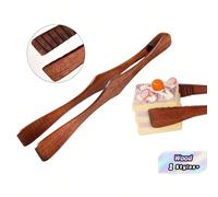 1/2 pièces Pince à aliments en bois résistante à haute température - Parfaite pour le steak, les fruits, le pain, la rôtisserie, le barbecue, la salade, le dessert, le sucre, la crème glacée, les noui