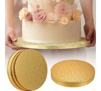 1/2 pièces Plateaux à gâteau ronds dorés 8/10/12 pouces, base de plateau à gâteau, pour la pâtisserie, gâteau DIY, desserts, célébration de mariage, fête d'anniversaire, collations, plateau de présent