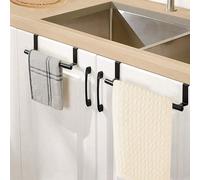1/2 pièces, Porte-serviettes en fer noir à tige unique, type de support à accrocher sur la porte d'armoire, support de rangement pour torchons de cuisine sur la porte d'armoire, barre à serviettes san