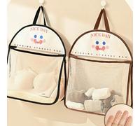 1/2 pièces Sac à linge suspendu en maille, en matériau polyester respirant et lavable, peut ranger sous-vêtements et chaussettes, panier de rangement mural, convient pour la salle de bain, la chambre,