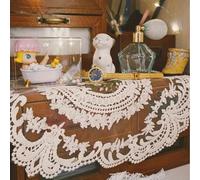 1/2 pièces Sets de table vintage en dentelle, nappe de table élégante rétro française en dentelle, chemin de table brodé fait main, convient pour la décoration de table à manger à la maison, décoratio