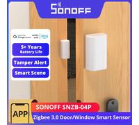 1-2 pièces SONOFF SNZB-04P Capteur de porte/fenêtre Zigbee 3.0 avec alerte anti-effraction et scènes intelligentes locales, compatible Alexa Google Home via Hub Zigbee