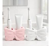 1/2 pièces Support de brosse à dents en forme d'nœud, porte-gobelet de brosse à dents de salle de bain mignon, convient pour la décoration et les accessoires de salle de bain, le rangement de la coiff