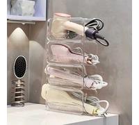 1/2 pièces Support de rangement transparent visible pour boucleur de cheveux, boîte de rangement sous-comptoir pour sèche-cheveux et lisseur de salle de bain, boîte de rangement pour boucleur de cheve
