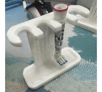 1/2 pièces Support de tête de brosse à dents électrique à double fente, organisateur de têtes de rechange de brosse à dents avec plateau de drainage, support de rangement universel pour têtes de bross
