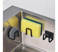 1/2 pièces Support d'éponge en acier inoxydable sans perçage - Égouttoir de cuisine auto-adhésif avec filet de drainage, convient pour l'éponge, la brosse, le liquide vaisselle, cadeau de Noël 2025 Al
