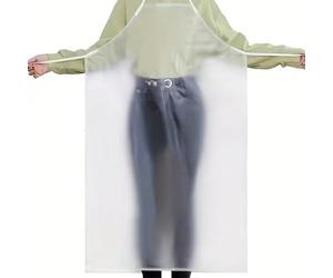 1/2 pièces Tablier de cuisine imperméable et anti-taches, tablier long en PVC transparent pour la taille, pour le travail, les fruits de mer et la restauration, unisexe 1 pièce,2 piècesgraphiqueTPU