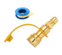 1/2" QDD pour raccord rapide pour gaz propane en laiton avec insert enfichable, kit de raccordement de gaz 100000 BTU pour barbecue et caravane, 3 pièces avec bande d'étanchéité